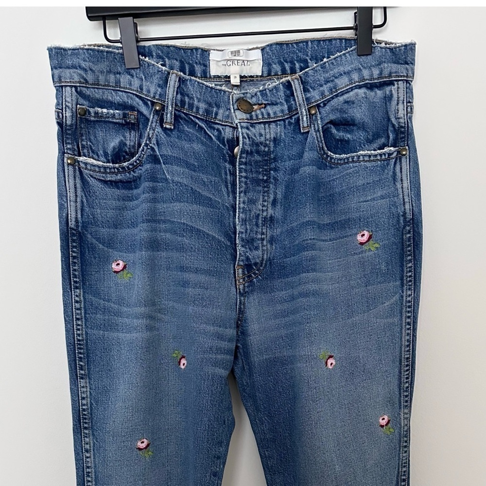 The Great The Fellow Floral Embroidered Denim Jeans - Picture 6 of 14